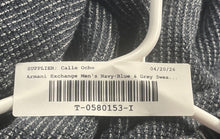 Load image into Gallery viewer, Armani Exchange Mens Navy-Blue Gray Round Neck Pullover Sweater Size XXL