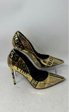 Load image into Gallery viewer, Steve Madden Womens Gold & Black Pointed Toe Slip-On Pump Heels Size 9