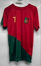 Load image into Gallery viewer, Mens Red Green Short Sleeve Portugal Home Cristiano Ronaldo #7 Jersey Size L