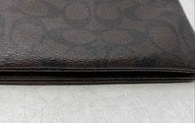Load image into Gallery viewer, Coach Womens Brown Signature Print Inner Pockets Zipper Wristlet Wallet