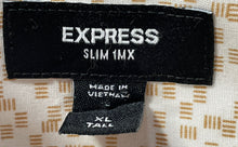Load image into Gallery viewer, Express 1MX Mens Brown Printed Slim Long Sleeve Button-Up Shirt Size XL