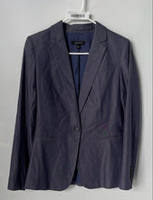 Load image into Gallery viewer, Ann Taylor Womens Blue Long Sleeve Notch Lapel One-Button Blazer Size 4