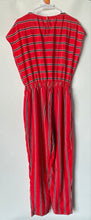 Load image into Gallery viewer, Express Womens Red Striped Print V-Neck Waist Tie One-Piece Jumpsuit Size S