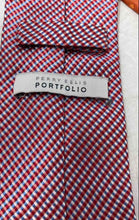 Load image into Gallery viewer, Perry Ellis Portfolio Mens Multicolor Micro Check Silk Keeper Loop Pointed Tie