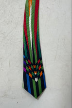 Load image into Gallery viewer, Antonio Ricci Mens Multicolor Printed Silk Keeper Loop Adjustable Pointed Tie