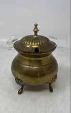 Load image into Gallery viewer, Vintage Gold-Tone Brass Footed Container Sugar Bowl With Lid