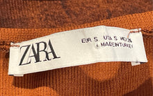 Load image into Gallery viewer, Zara Womens Brown Tie Dye Ribbed Knit Sleeveless Crew Neck Cropped Top Size S
