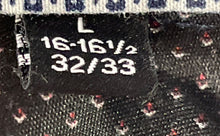 Load image into Gallery viewer, Nine West Mens Black Micro Dot Print Collared Slim Fit Dress Shirt Sz L 16-16.5