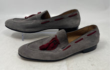 Load image into Gallery viewer, Wall + Water Mens Gray Suede Tassel Vero Cuoio Slip-On Loafer Shoes Size 10