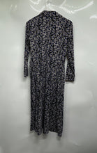 Load image into Gallery viewer, Anne Klein Womens Multicolor Printed Long Sleeve Collared Midi Wrap Dress Size 4