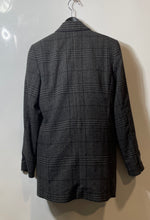 Load image into Gallery viewer, Zara Womens Black Gray Plaid Peak Lapel Double Breasted Blazer Jacket Size S