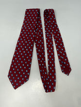 Load image into Gallery viewer, Valentino Mens Red Blue Printed Silk Adjustable Pointed Tie One Size