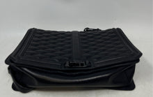 Load image into Gallery viewer, Rebecca Minkoff Womens Black Quilted Chain Strap Flap Medium Shoulder Bag