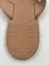 Load image into Gallery viewer, Authentic Tory Burch Womens Monroe Brown Leather Thong Sandals Size 6.5M Damaged