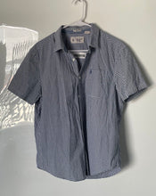 Load image into Gallery viewer, Original Penguin Mens Blue White Gingham Collared Short Sleeve Button-Up Shirt L
