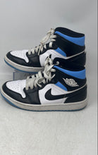 Load image into Gallery viewer, Nike Womens Air Jordan 1 Mid White Blue Black Lace-Up Sneaker Shoes Size 8.5