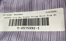 Load image into Gallery viewer, Kenneth Cole Reaction Mens Purple Striped Wrinkle Free Dress Shirt Size XL