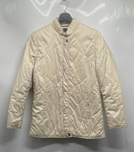 Load image into Gallery viewer, London Fog Womens Beige Long Sleeve Pockets Quilted Jacket Size Small