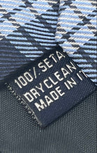 Load image into Gallery viewer, Alby Mens Blue Plaid Silk Adjustable Formal Pointed Tie One Size