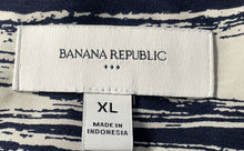 Load image into Gallery viewer, Banana Republic Womens Blue Beige Striped Long Sleeve Blouse Top Size XL
