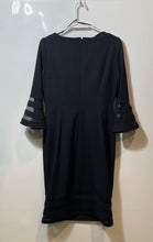 Load image into Gallery viewer, Calvin Klein Womens Black Indigo Illusion Sleeve Back Zip Sheath Dress Size 10