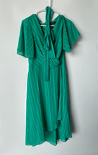 Load image into Gallery viewer, Tommy Hilfiger Womens Green Striped Flutter Sleeve Tie Waist Wrap Dress Size 10