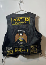 Load image into Gallery viewer, Tennessee Leather Mens Black Patches Front Chain Extenders Biker Vest No Size