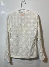 Load image into Gallery viewer, Tory Burch Womens White Long Sleeve Split V-Neck Pullover Tunic Blouse Top Sz 6