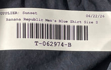 Load image into Gallery viewer, Banana Republic Mens Blue Long Sleeve Double Pocket Collared Dress Shirt Size S