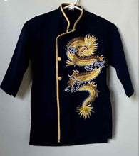 Load image into Gallery viewer, Moon Fashion Boys Dark Blue Stand-Up Collar Embroidered Dragon Jacket Size 8