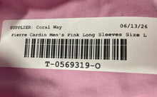 Load image into Gallery viewer, Pierre Cardin Mens Pink Slim Fit Spread Collar Long Sleeve Dress Shirt Size L