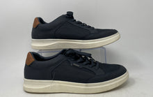 Load image into Gallery viewer, Aldo Mens Navy Blue Brown Round Toe Low Top Lace-Up Sneaker Shoes Size 10.5