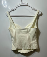 Load image into Gallery viewer, Zara Womens Off White Sleeveless Split Neck Cropped Blouse Top Size XS