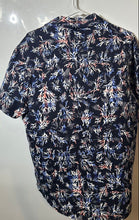 Load image into Gallery viewer, Michael Kors Mens Blue Coral Printed Short Sleeve Button-Up Shirt Size Large