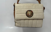 Load image into Gallery viewer, Aldo Womens Cream Brown Adjustable Strap Flap Over Lined Crossbody Bag