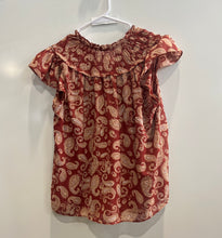 Load image into Gallery viewer, Express Womens Multicolor Paisley Print Short Sleeve Pullover Blouse Top Size S