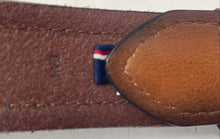 Load image into Gallery viewer, Tommy Hilfiger Mens Brown Navy Red Ribbon Inlay Adjustable Work Belt No Size 44"