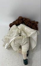 Load image into Gallery viewer, Collector Choice Girl In Green Brown Hair Dress Music Box Porcelain Doll