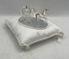 Load image into Gallery viewer, Bouchard Crystal Cinderella Horse Drawn Carriage Ring Pillow Wedding Figurine