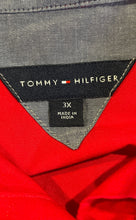 Load image into Gallery viewer, Tommy Hilfiger Mens Red Cotton Long Sleeve Collared Button-Up Shirt Size 3X