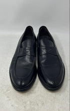 Load image into Gallery viewer, Tasso Elba Mens Black Leather Moc Toe Slip-On Penny Loafer Shoes Size 10.5