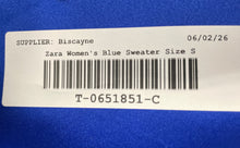 Load image into Gallery viewer, Zara Womens Blue Adjustable Drawcord Waist Full-Zip Cropped Bomber Jacket Size S