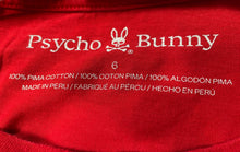 Load image into Gallery viewer, Psycho Bunny Mens Red Cotton Short Sleeve Crew Neck Pullover T-Shirt Size 6