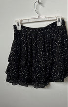 Load image into Gallery viewer, Zara Womens Black Polka Dot Print Side-Zip Tiered Mini Skirt Size Small