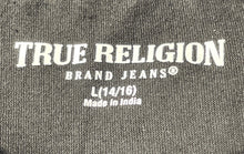 Load image into Gallery viewer, True Religion Kids Black Gold Cotton Short Sleeve Crew Neck Graphic T-Shirt Sz L