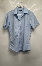 Load image into Gallery viewer, Pierre Cardin Mens Blue Short Sleeve Button-Up Shirt Size Small