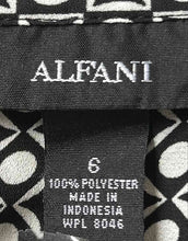 Load image into Gallery viewer, Alfani Womens Black White Geometric Print V-Neck High-Low Hem Blouse Top Size 6