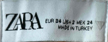 Load image into Gallery viewer, Zara Womens White Orange Striped 5-Pocket Design Wide-Leg Jeans Size 2