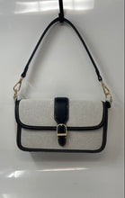 Load image into Gallery viewer, Nine West Womens Gray And Black Detachable Crossbody Strap Shoulder Handbag
