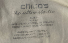 Load image into Gallery viewer, Chico's Womens White The Ultimate Long Sleeve V-Neck Tunic T-Shirt Size 1